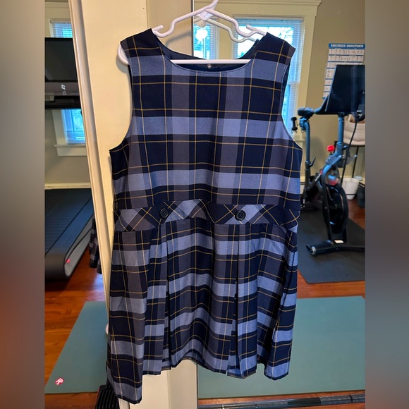 Lands End School Jumper Dresses in Classic Navy Plaid - Picture 1 of 1
